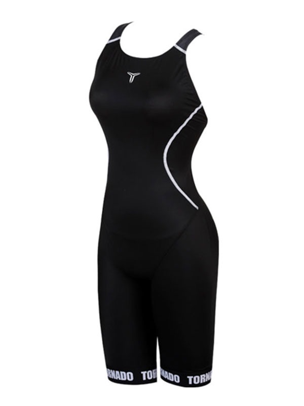 토네이도 솔리드 여성 반전신 5부 수영복 SLR2033 BLACK